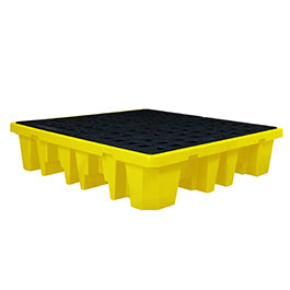 Spill containment pallet is essentially a plastic pallet that can control leakage and has a leakage groove