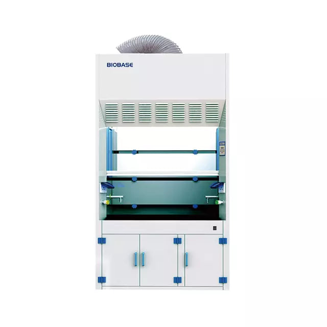 Gases, vapors, and fumes are collected and evacuated from the work area using labortory fumehood