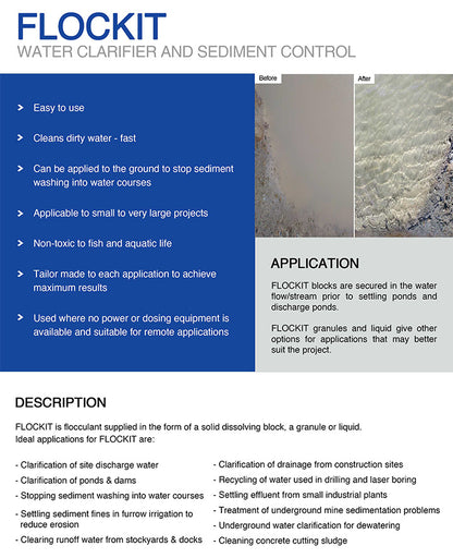 Flockit - Water Clarifier and Sediment Control