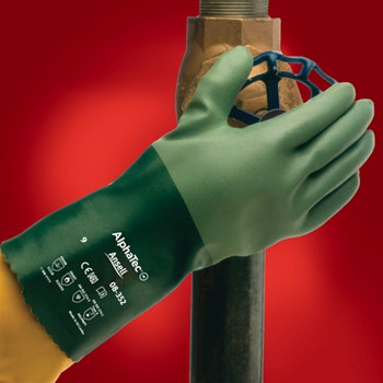 Chemical Glove for a wider range of chemicals oils, greases, alcohols, resins, alkalis, organic acids, and many solvents.