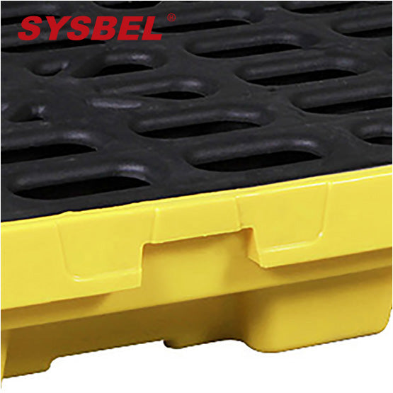 Spill containment pallet is essentially a plastic pallet that can control leakage and has a leakage groove