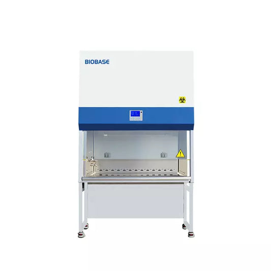Biosafety cabinet used in enclosed, ventilated environment handling materials contaminated with pathogens requiring biosafety level