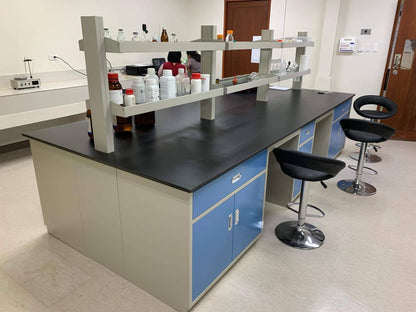 Laboratory furniture of sinks, tables, cabinets for lab use