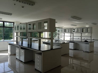 Laboratory furniture of sinks, tables, cabinets for lab use